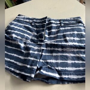 Lands' End Navy and Pale Blue Tie-Dye Women's Shorts
